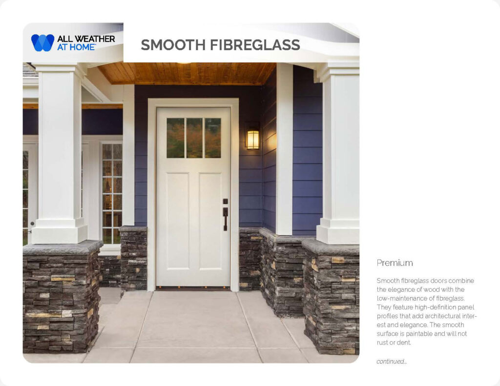 awh-brochures-01 Page from the All Weather at Home brochure featuring the Smooth Fibreglass product.